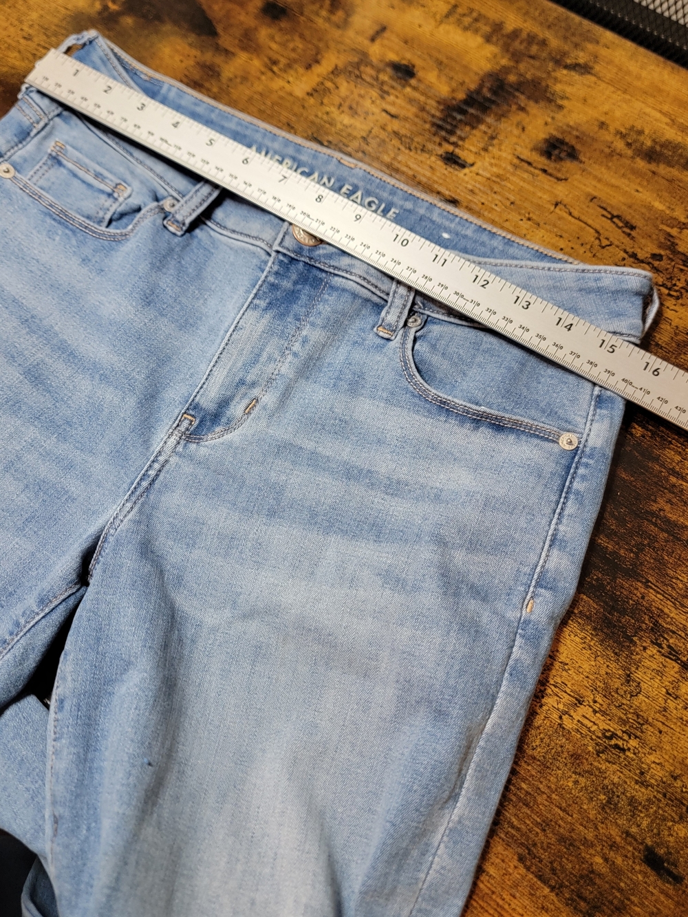 American Eagle Outfitters Light Blue Women’s Skinny Jeans Size 10 Xshort - Picture 10 of 11